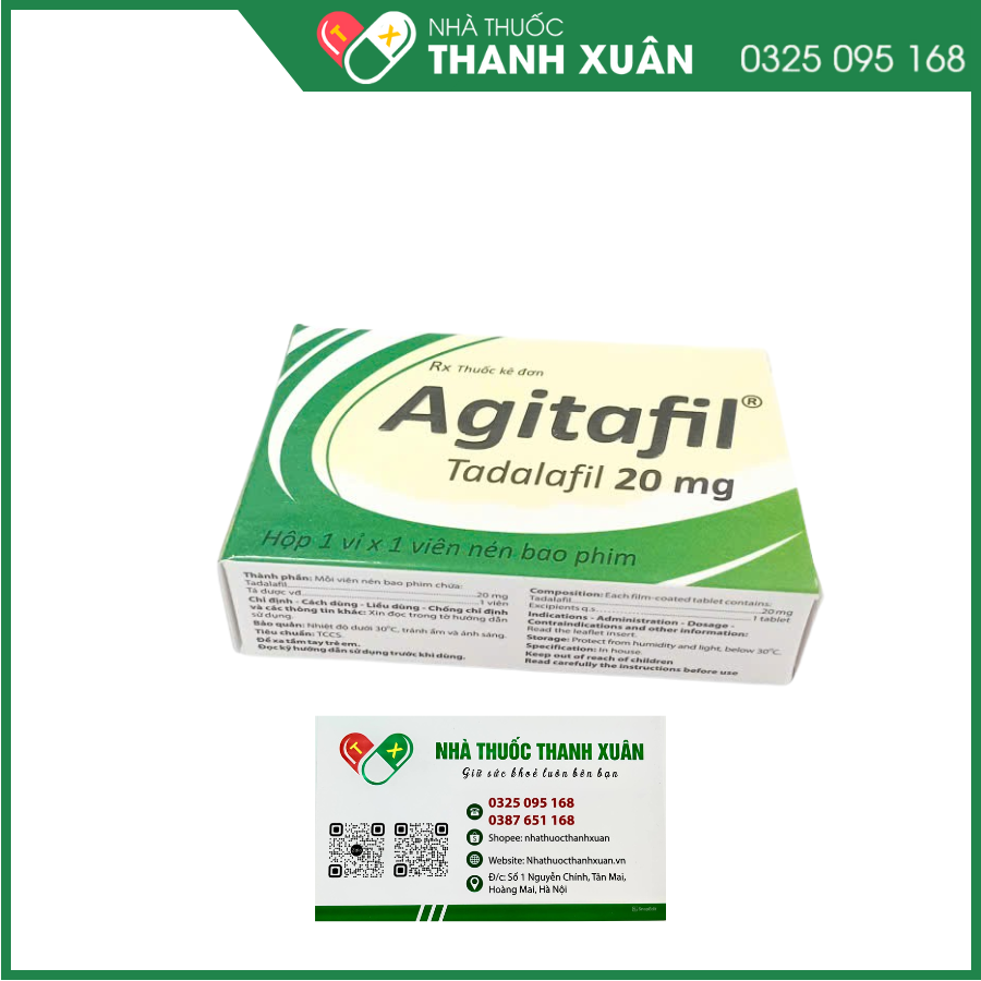 Agitafil 20 điều trị rối loạn cương dương